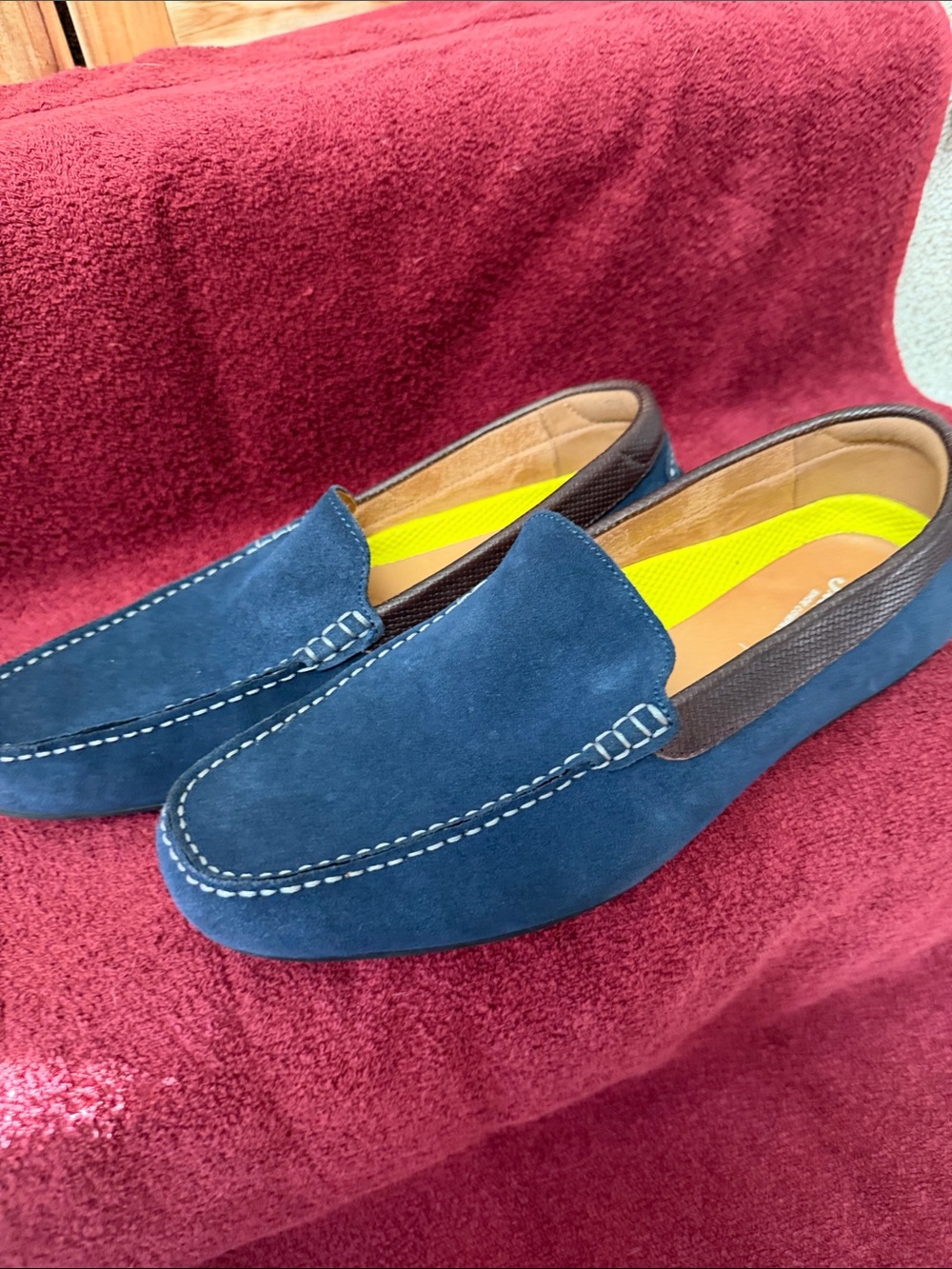 Florsheim Navy Blue Suede Slip-On Loafers